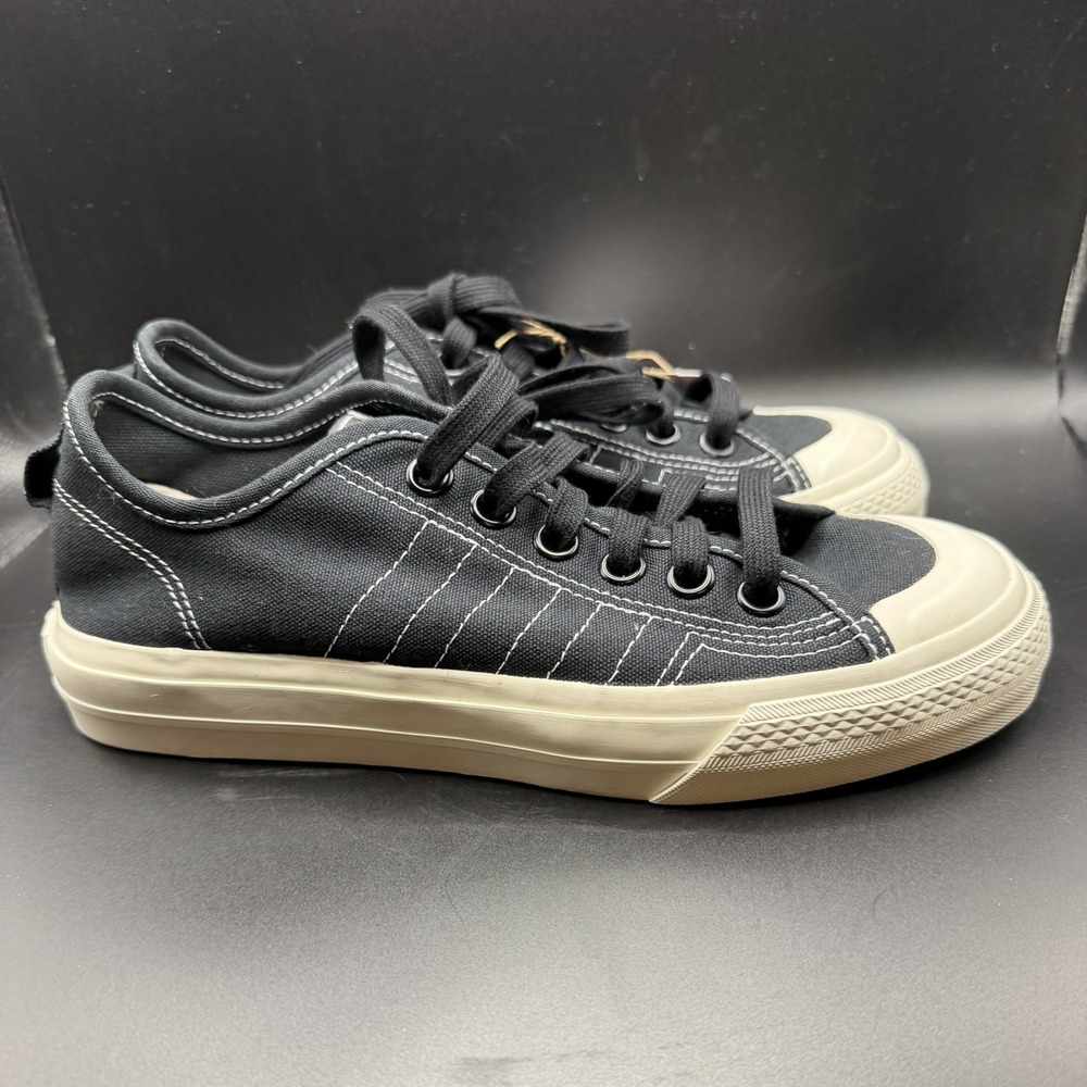 Adidas Nizza Low Sneakers Core Black Off White Canvas Shoes EE5599 Mens US 5 - Picture 3 of 10